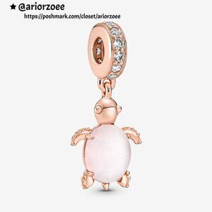 Pandora Murano Glass Pink Sea Turtle Dangle Charm